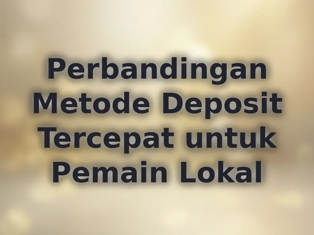 Perbandingan Metode Deposit Tercepat untuk Pemain Lokal